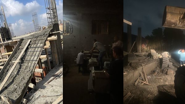 جانب من حملات محافظة الجيزة لإزالة مخالفات البناء
