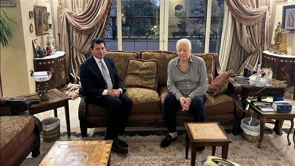 وزير الرياضة  يزور مرتضى منصور رئيس نادي الزمالك السابق