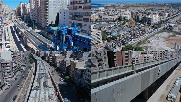 جانب من أعمال المرحلة الأولى لمشروع مترو الإسكندرية الجديد