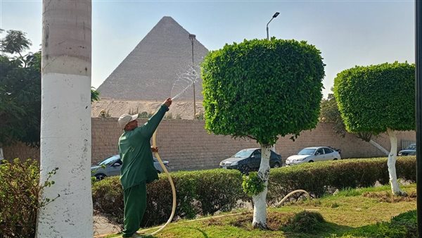 الجيزة تواصل مجهوداتها في تجميل محيط المتحف المصري الكبير