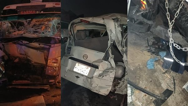 صور حادث تصادم طريق السويس