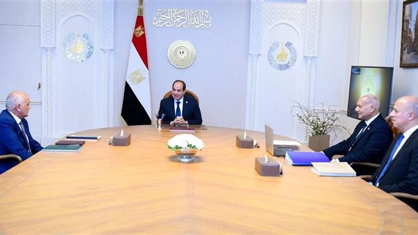 جانب من اجتماع الرئيس السيسي اليوم