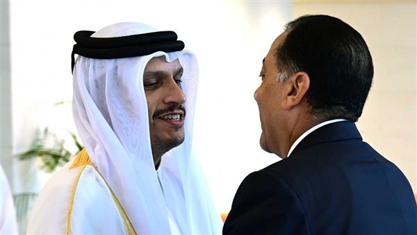 رئيس وزراء المصري مع رئيس وزراء القطري