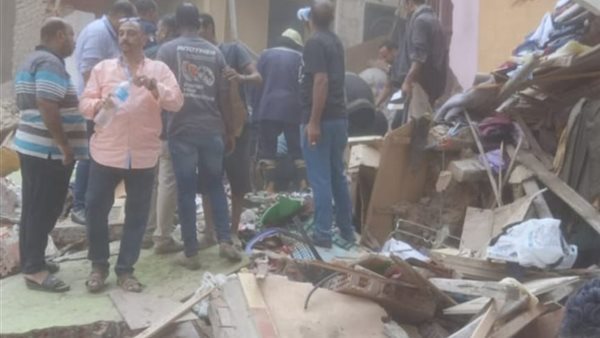 انهيار مبنى بشارع الفلكي بمنطقة الإمام الشافعي