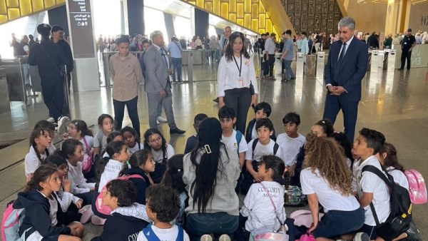جانب من جولة وزير السياحة اليوم في المتحف المصري الكبير 