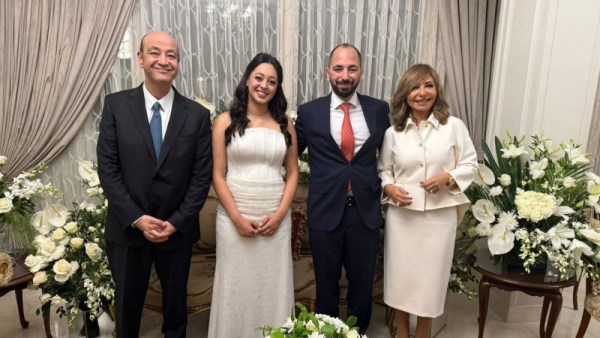صور خطوبة ابن لميس الحديدي وعمرو أديب