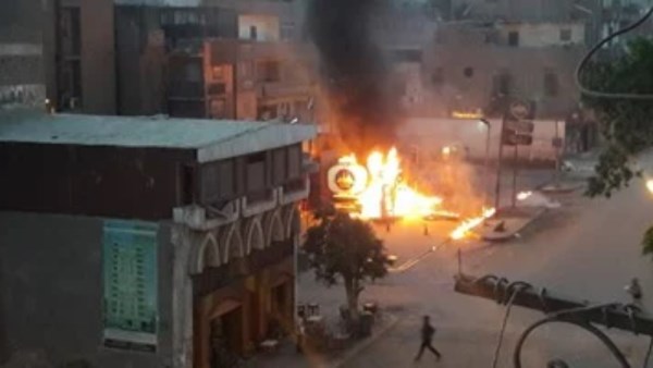 حريق محطة بنزين كفر العزازي