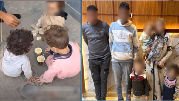 الأطفال ووالدتهم