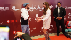 شاهد كيف استقبلت هنادي مهنا محمد سلام اثناء عرض فيلم خريطة رأس السنة