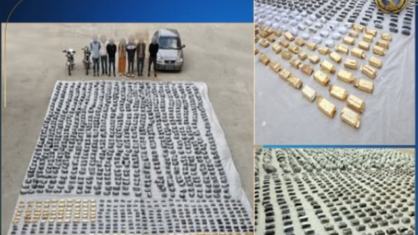 ضبط العناصر الجنائية وبحوزتهم طن ونصف من المخدرات 