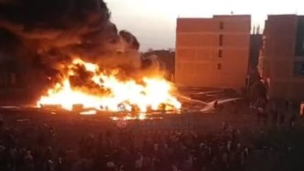 حريق مصنع الورق بالمنوفية 