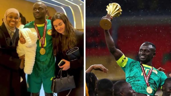ساديو ماني احتفل بكأس إفريقيا مع زوجته