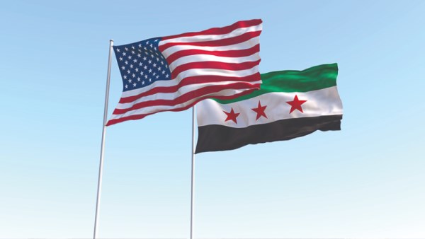 علم سوريا وأمريكا 