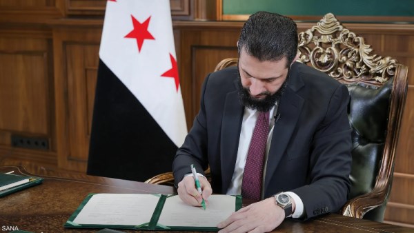 الرئيس السوري المؤقت أحمد الشرع