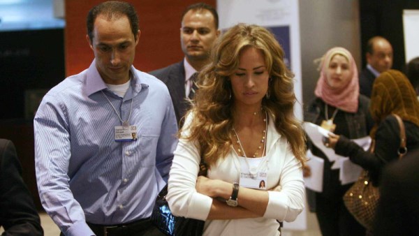 خديجة الجمال وزوجها جمال مبارك
