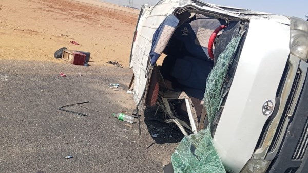 حادث انقلاب ميكروباص