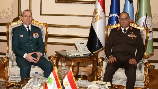 لقاء وزير الدفاع المصري وقائد الجيش اللبناني اليوم.