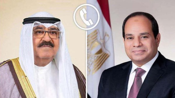  الرئيس عبدالفتاح السيسي و الشيخ مشعل الأحمد الجابر الصباح أمير دولة الكويت