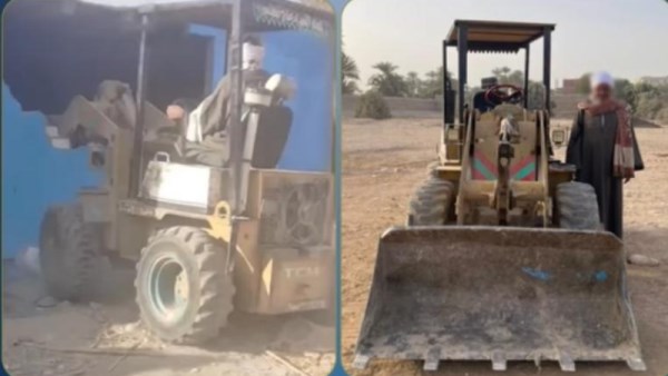 أب يهدم بيت ابنته مستخدمًا في ذلك "لودر"