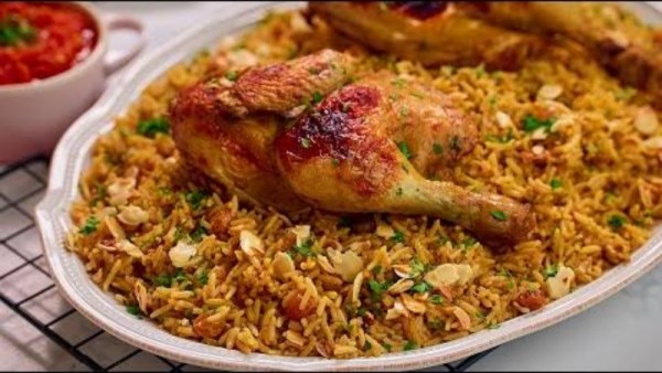 كبسة الفراخ بالارز البسمتي 