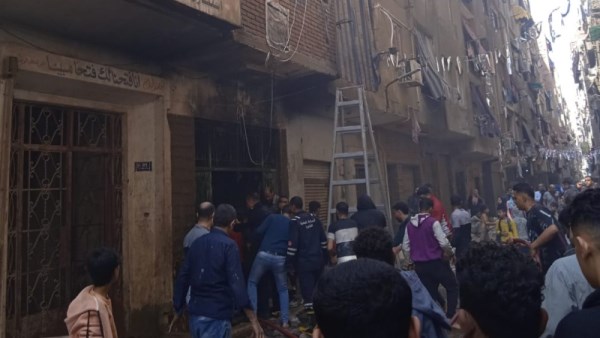 حريق مصنع ملابس في الزاوية الحمراء