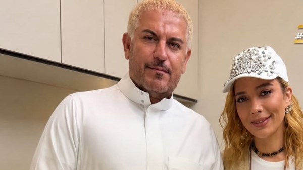  أصالة نصري وزوجها بالشعر الأشقر