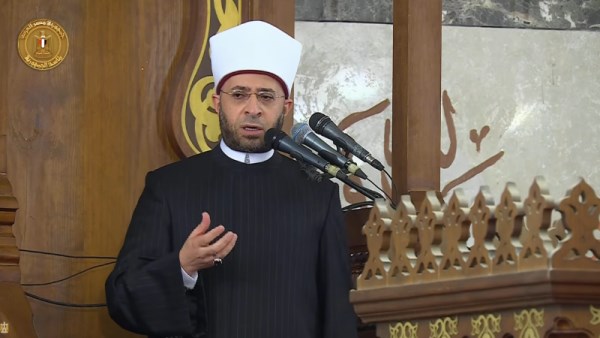 أسامة الأزهري وزير الأوقاف أثناء إلقائه خطبة عيد الأضحى المبارك 2026 بمسجد الرحمن الرحيم 