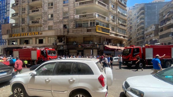  حريق مخزن ملابس في الإسكندرية 