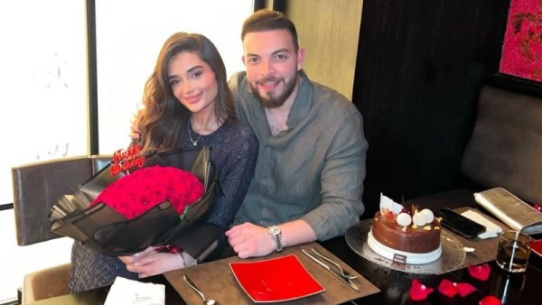 الفنانة ملك أحمد زاهر تحتفل بعيد ميلادها برفقة خطيبها شريف الليثي