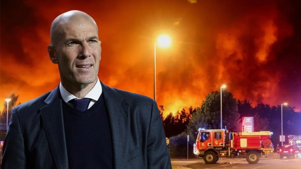 حرائق مدريد تثير قلق زين الدين زيدان
